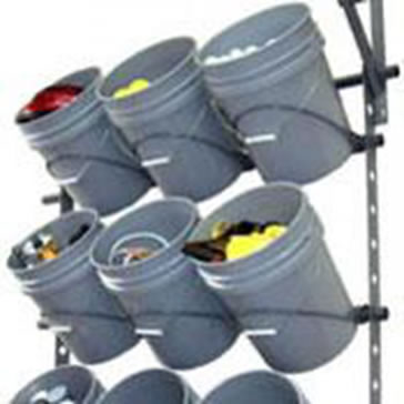 Amazing 5 Gallon bucket storage wall ideas for your garage or craft  supplies. 7 x 7 for a total of 4…