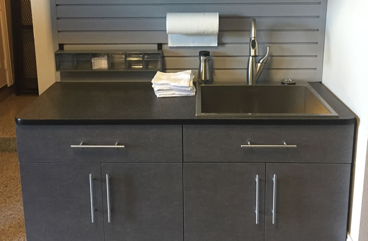 Workbench with Sink - Garaginization DFWâ€™s Garage Solution 