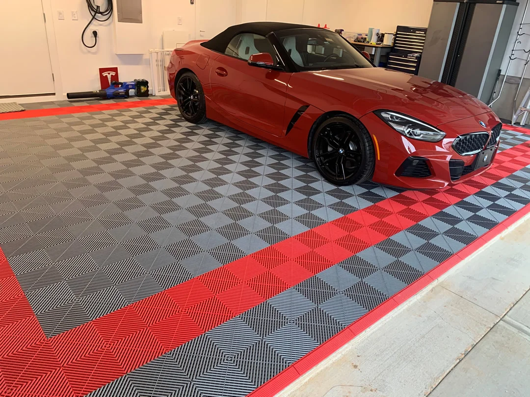 Grey with red image
