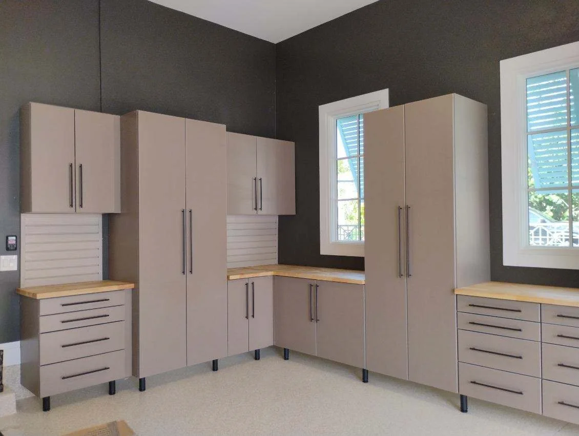Taupe Cabinets, Bucher block counter2 image